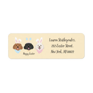 Happy Easter Maltipoo Dogs Return Address Label
