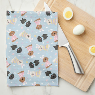 Happy Easter Maltipoo Dogs Tea Towel