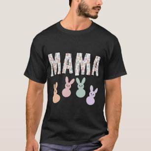 Happy Easter Mama Vibes Cute Bunny Gift Women Mum T-Shirt