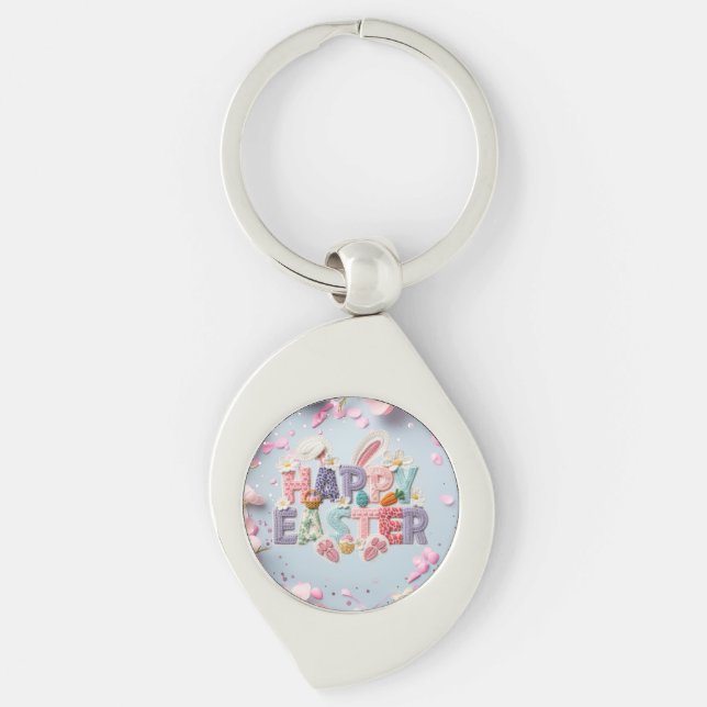 Happy Easter Metal Keychain (Front)
