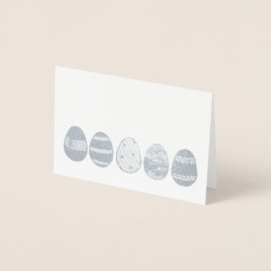 Happy Easter Metallic Egg Hunt Easter Basket Eggs Foil Card