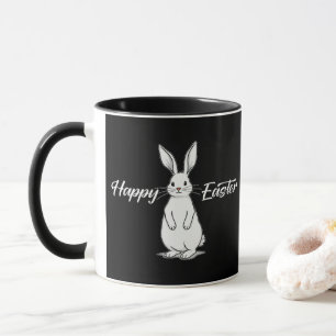 Happy Easter – Minimal Bunny Illustration - caneca Mug