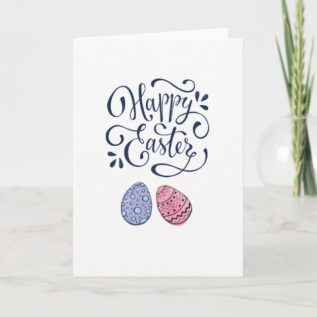 Happy easter modern calligraphy holiday card (Front)