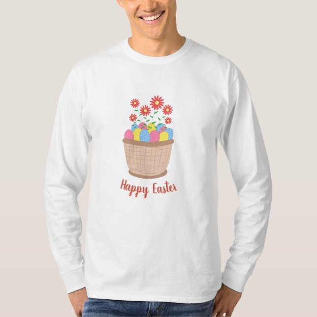 Happy Easter Modern Seasonal Everyday Graphic T-Shirt (Front)