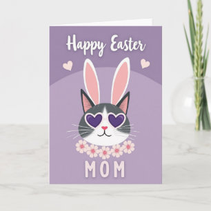Happy Easter Mom Cat Art Card