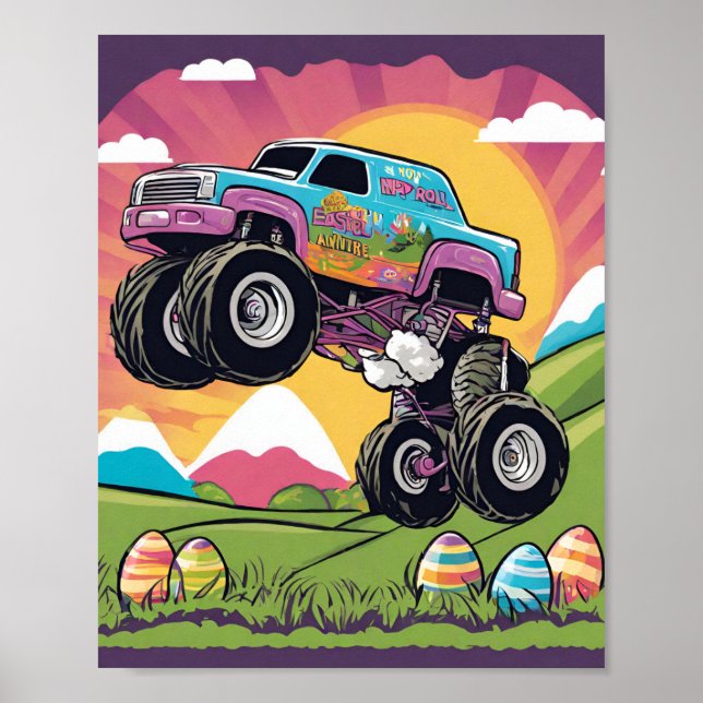 Happy Easter Monster Truck Adventure  Poster (Front)