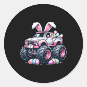 Happy Easter Monster Truck Easter Bunny Monster Tr Classic Round Sticker