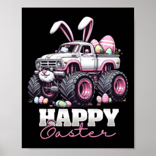Happy Easter Monster Truck Easter Bunny Monster Tr Poster