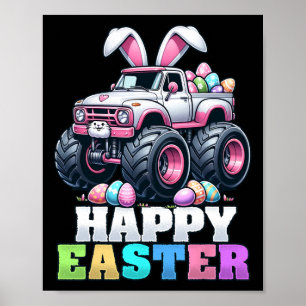 Happy Easter Monster Truck Easter Bunny Monster Tr Poster
