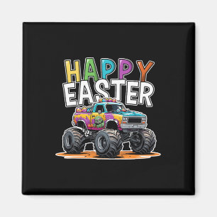 Happy Easter Monster Truck Easter Egg Hunting Boys Magnet
