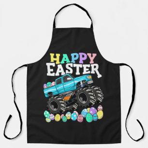 Happy Easter Monster Truck Easter Eggs Apron