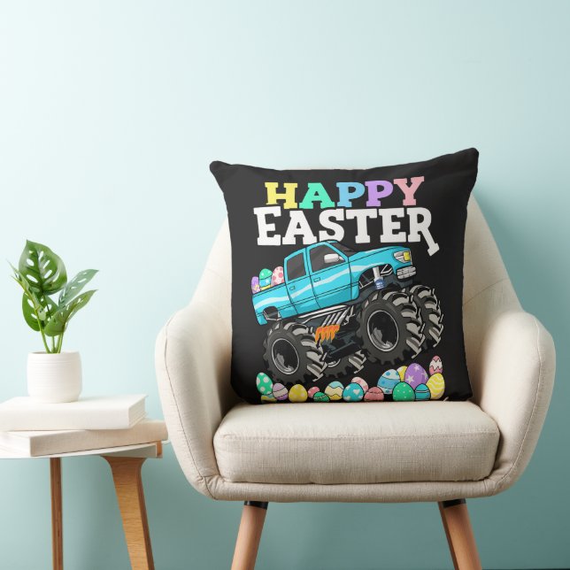 Happy Easter Monster Truck Easter Eggs Cushion (Chair)