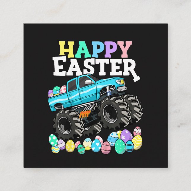 Happy Easter Monster Truck Easter Eggs Enclosure Card (Front)