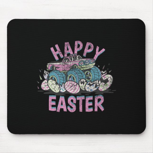 Happy Easter Monster Truck Easter Eggs For Toddler Mouse Pad (Front)