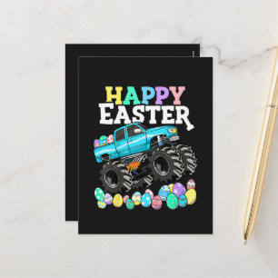 Happy Easter Monster Truck Easter Eggs Holiday Postcard