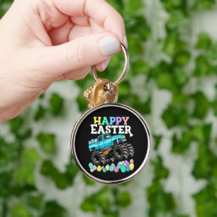 Happy Easter Monster Truck Easter Eggs Key Ring