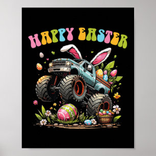 Happy Easter Monster Truck Easter Eggs Toddler For Poster