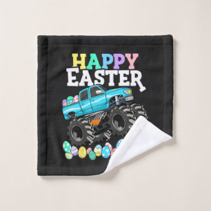 Happy Easter Monster Truck Easter Eggs Wash Cloth