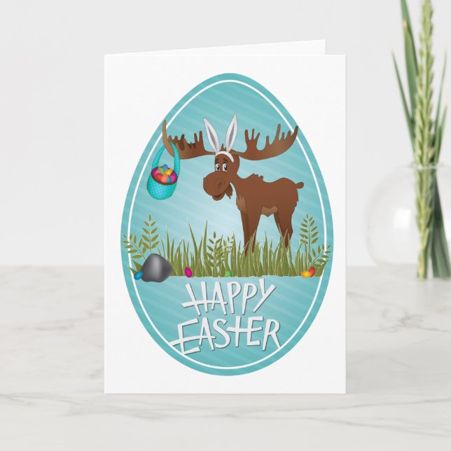 Happy Easter Moose - Card (Front)