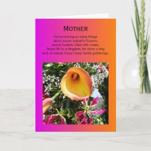 Happy Easter Mother Card - Orange Lilly