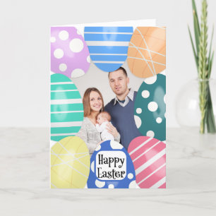 Happy Easter Multi Egg Frame Add Yout Photo Here  Holiday Card