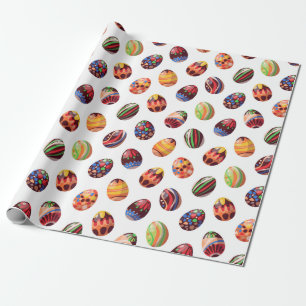 Happy Easter Multicolored Eggs Wrapping Paper