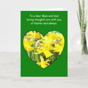 Happy Easter Mum And Dad Card - Daffodils