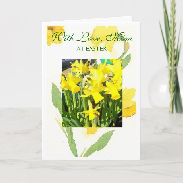 Happy Easter Mum Card - Daffodils (Front)