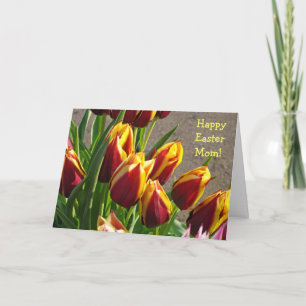 Happy Easter Mum! Greeting Cards Tulip Flowers