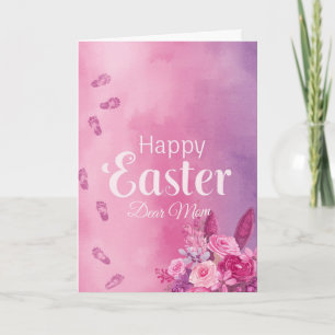 Happy Easter Mum , Personalised Easter Baby prints Holiday Card