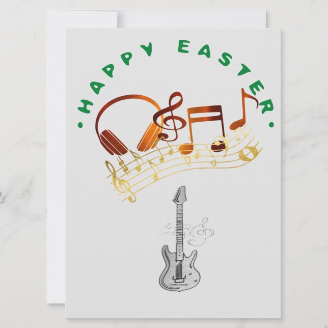 Happy Easter Musical Greetings Holiday Card (Front)