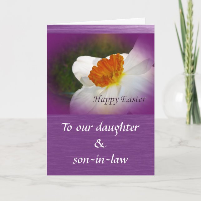 Happy Easter Narcissus Daughter, Son-In-Law Holiday Card (Front)