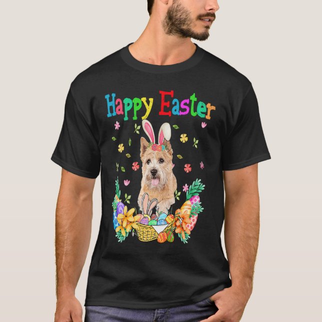 Happy Easter Norwich Terrier Bunny Norwich Terrier T-Shirt (Front)