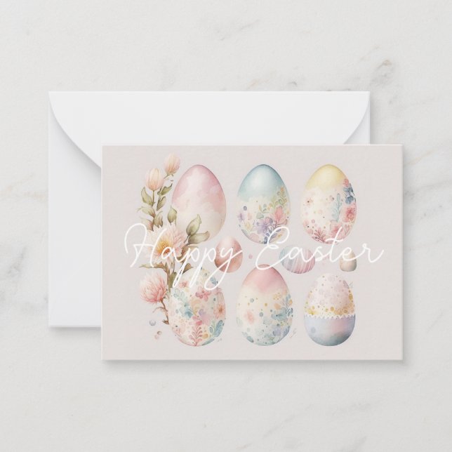 Happy Easter note card with greeting (Front)