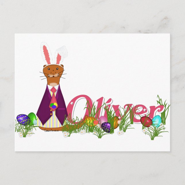 Happy Easter Oliver the Otter Postcard (Front)