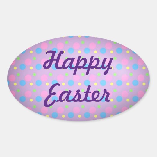 Happy Easter Oval Sticker