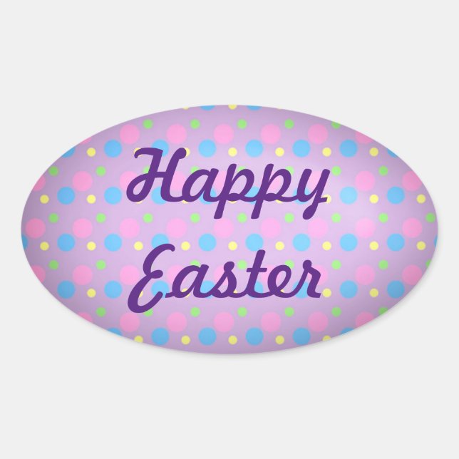 Happy Easter Oval Sticker (Front)