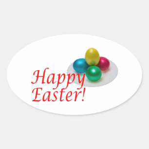 Happy Easter Oval Sticker