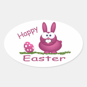 Happy Easter Oval Sticker