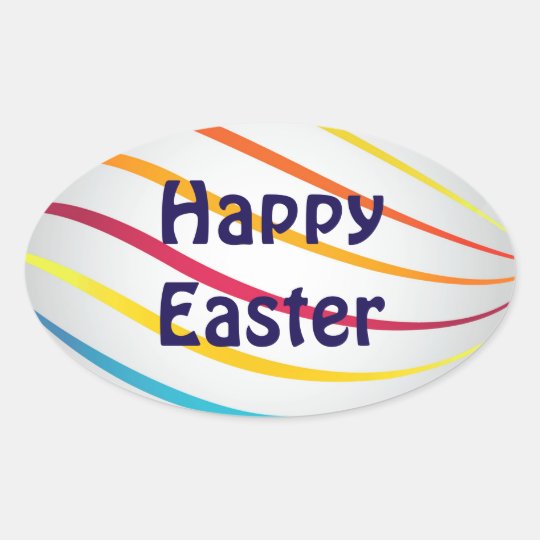 Happy Easter Oval Sticker