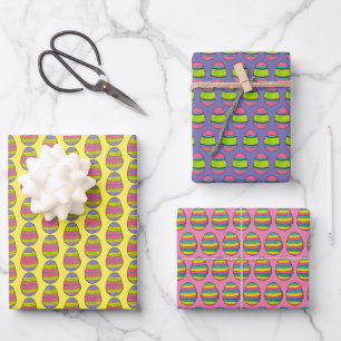 Happy Easter Painted Eggs Basket Egg Hunt Wrapping Paper Sheet