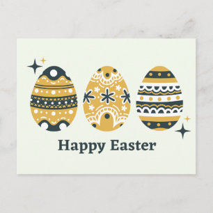Happy Easter Painted Eggs Postcard