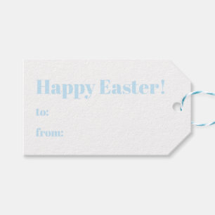 Happy Easter pale blue to from modern typography Gift Tags