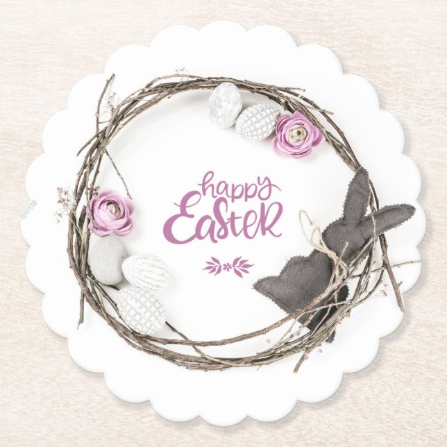 Happy Easter Paper Coaster (Front)