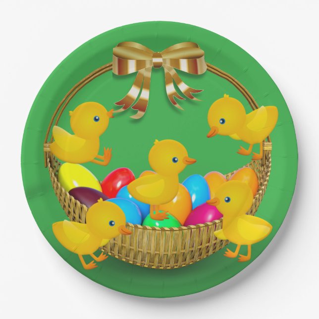 Happy Easter Paper Party Plates (Front)