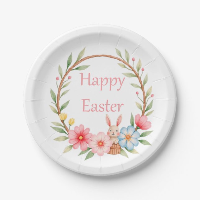 Happy Easter Paper Plate (Front)