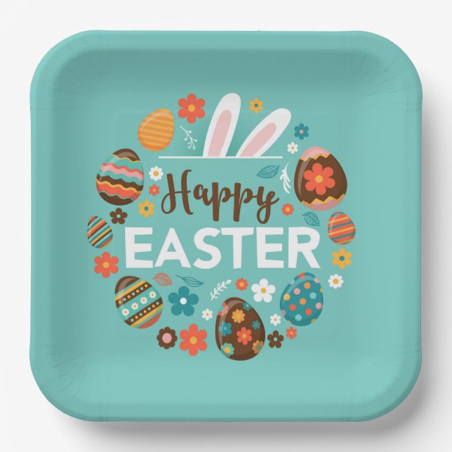 Happy Easter Paper Plate (Front)