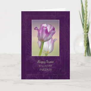 Happy Easter Parents Card/ Easter Tulips Holiday Card