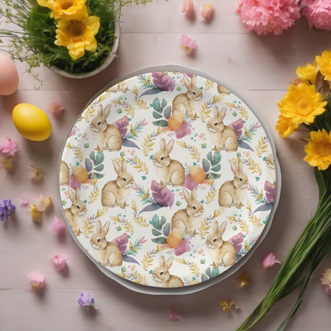 Happy Easter Party Bunnies Galore Paper Plate (Creator Uploaded)