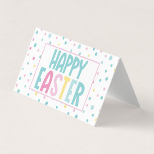 Happy Easter Pastel Dots Goodie Bag Topper Business Card